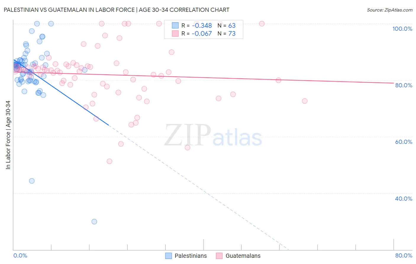 Palestinian vs Guatemalan In Labor Force | Age 30-34