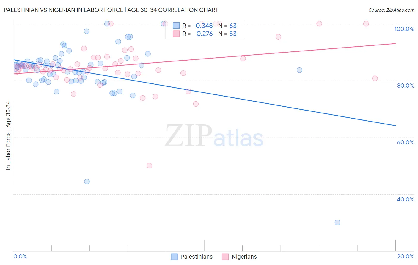 Palestinian vs Nigerian In Labor Force | Age 30-34