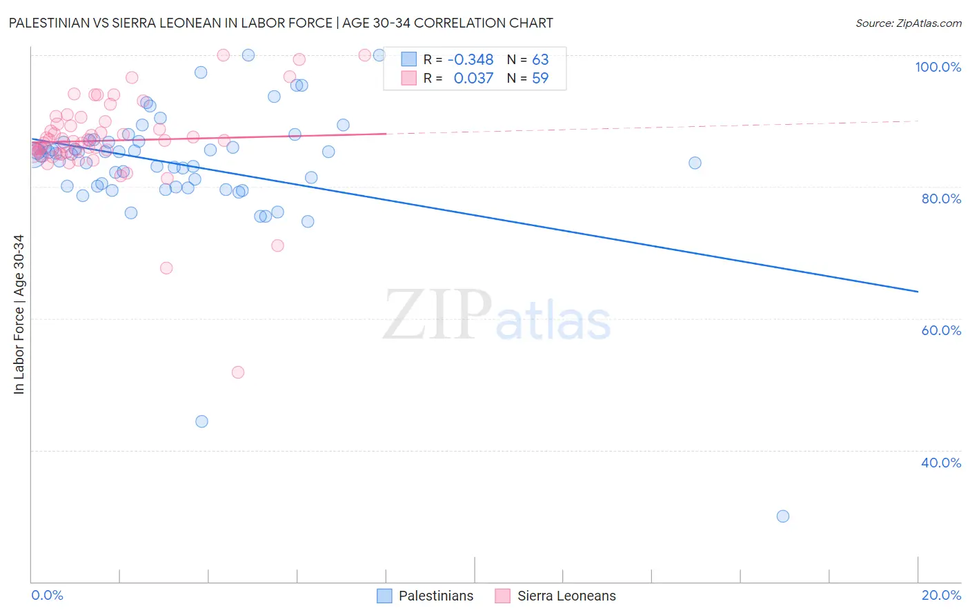 Palestinian vs Sierra Leonean In Labor Force | Age 30-34