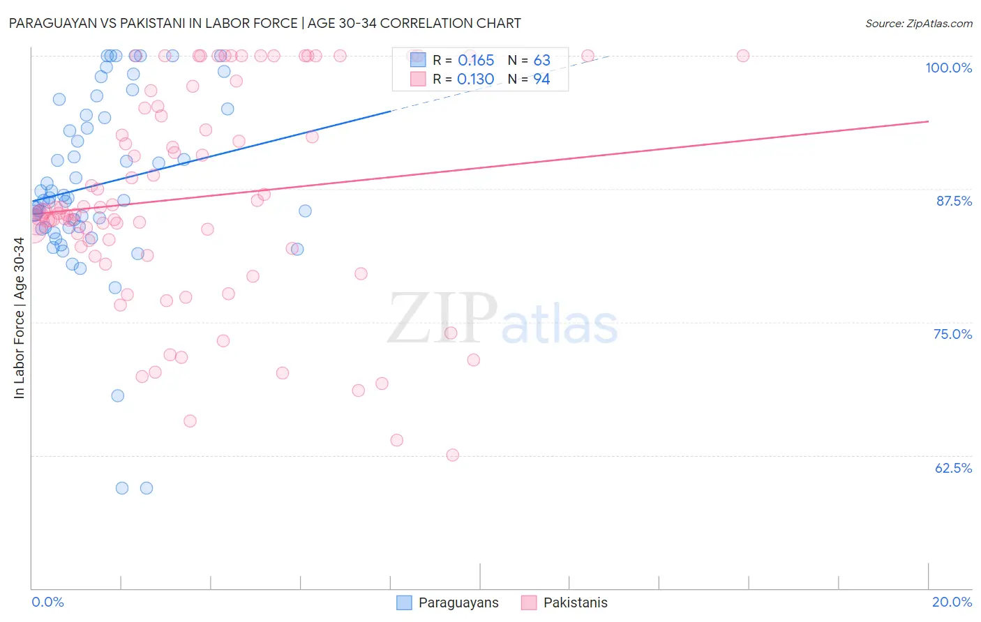 Paraguayan vs Pakistani In Labor Force | Age 30-34