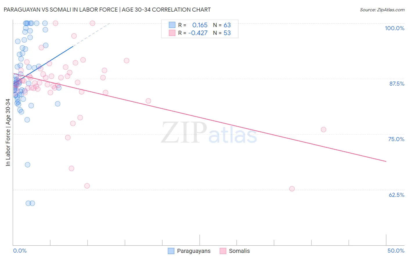 Paraguayan vs Somali In Labor Force | Age 30-34