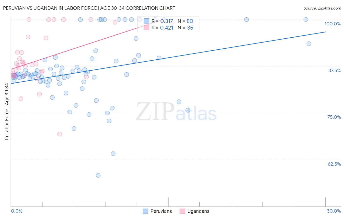 Peruvian vs Ugandan In Labor Force | Age 30-34