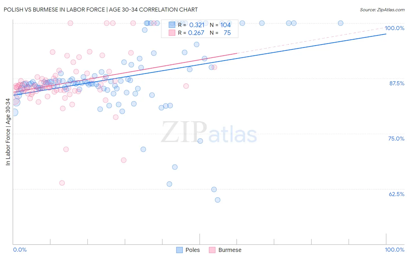 Polish vs Burmese In Labor Force | Age 30-34