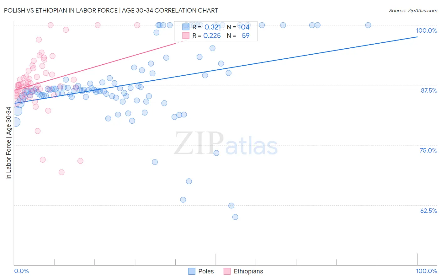Polish vs Ethiopian In Labor Force | Age 30-34