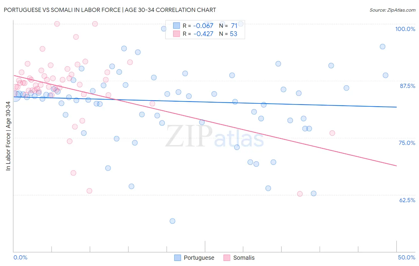 Portuguese vs Somali In Labor Force | Age 30-34