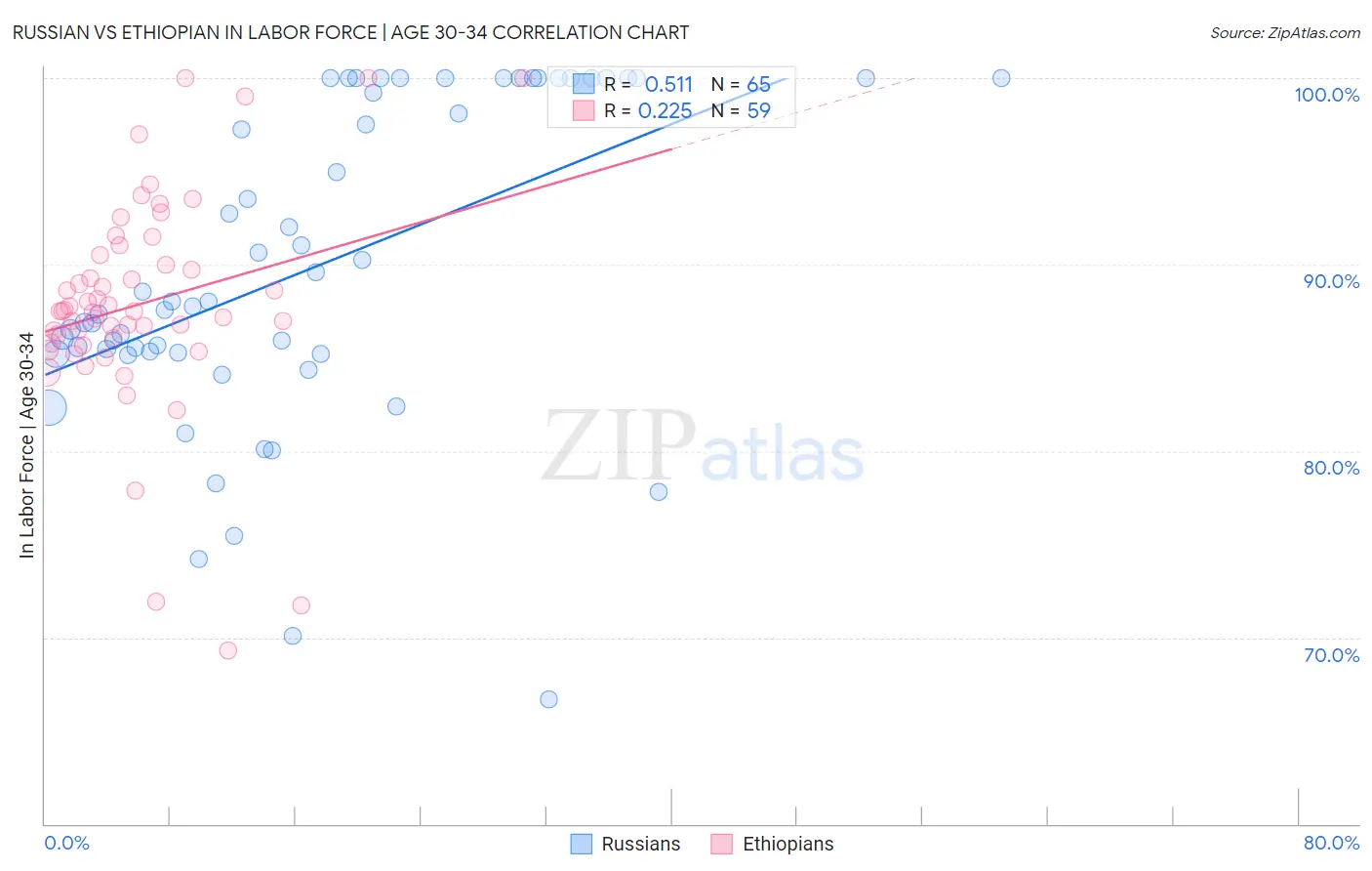 Russian vs Ethiopian In Labor Force | Age 30-34