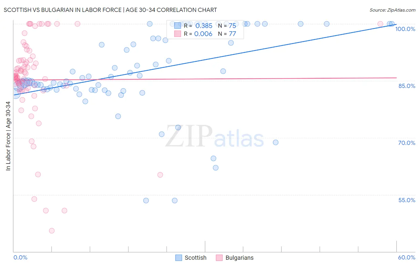 Scottish vs Bulgarian In Labor Force | Age 30-34