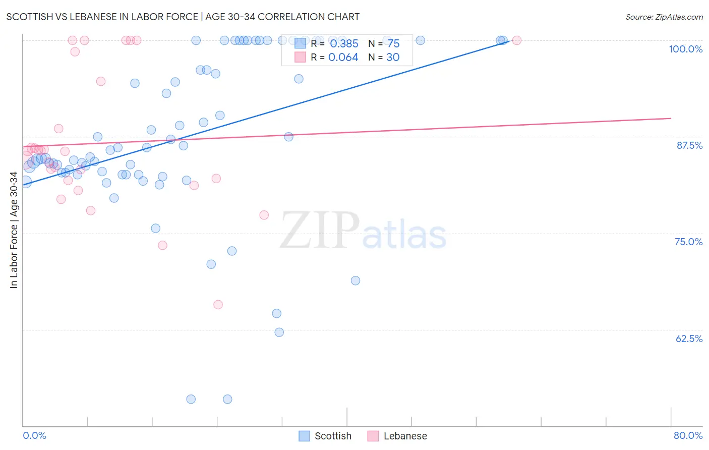 Scottish vs Lebanese In Labor Force | Age 30-34