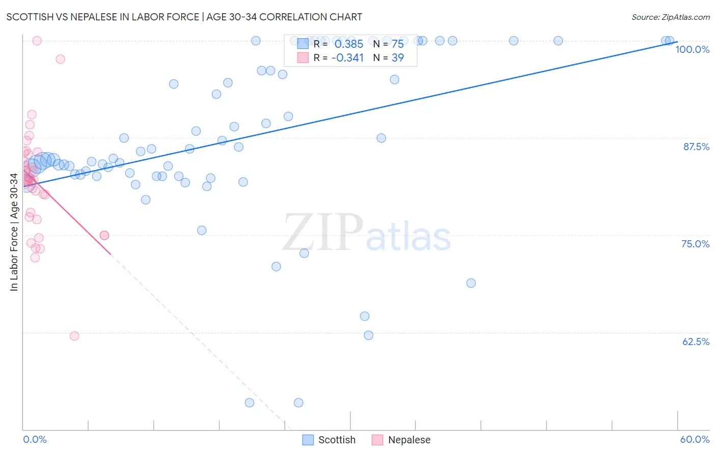 Scottish vs Nepalese In Labor Force | Age 30-34