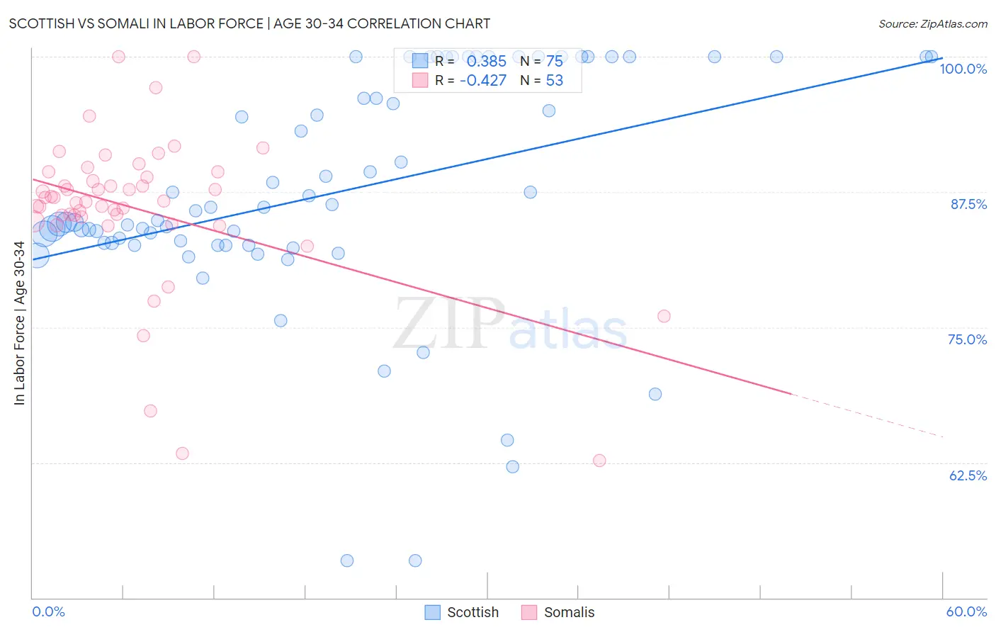 Scottish vs Somali In Labor Force | Age 30-34