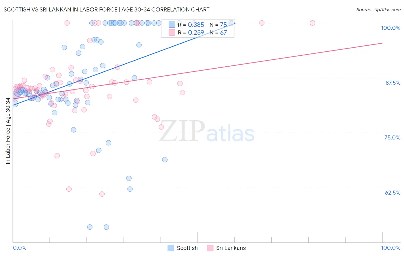 Scottish vs Sri Lankan In Labor Force | Age 30-34