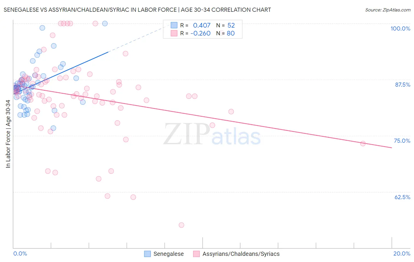 Senegalese vs Assyrian/Chaldean/Syriac In Labor Force | Age 30-34