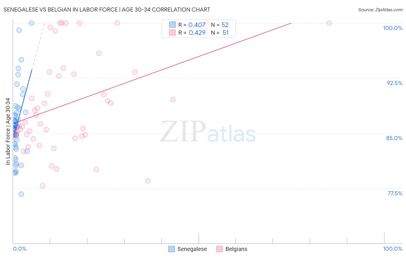 Senegalese vs Belgian In Labor Force | Age 30-34