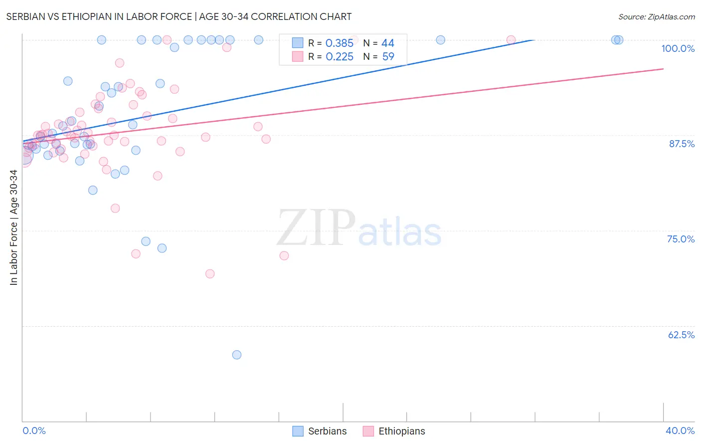 Serbian vs Ethiopian In Labor Force | Age 30-34