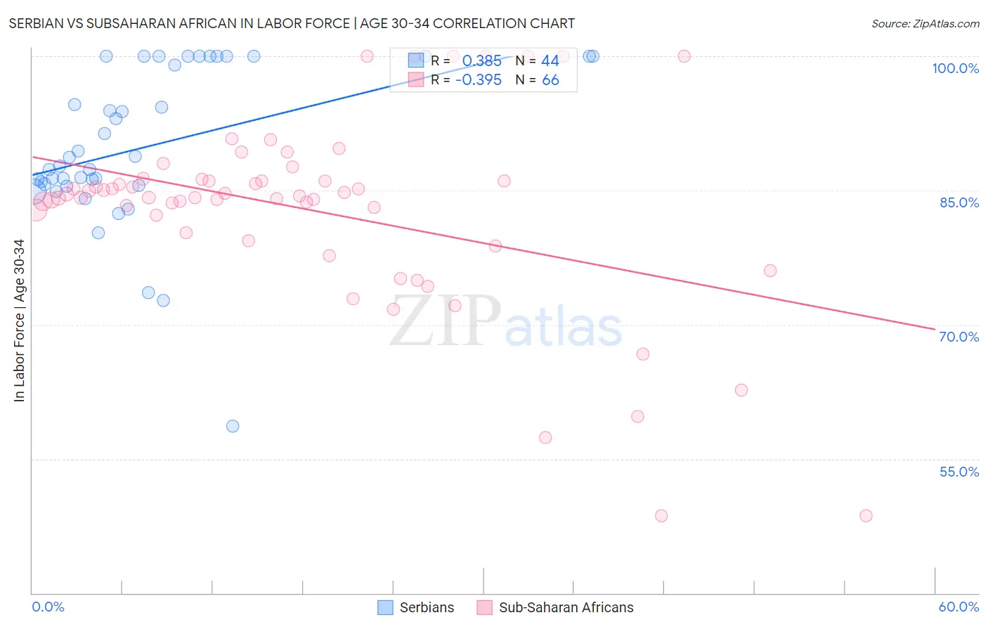 Serbian vs Subsaharan African In Labor Force | Age 30-34