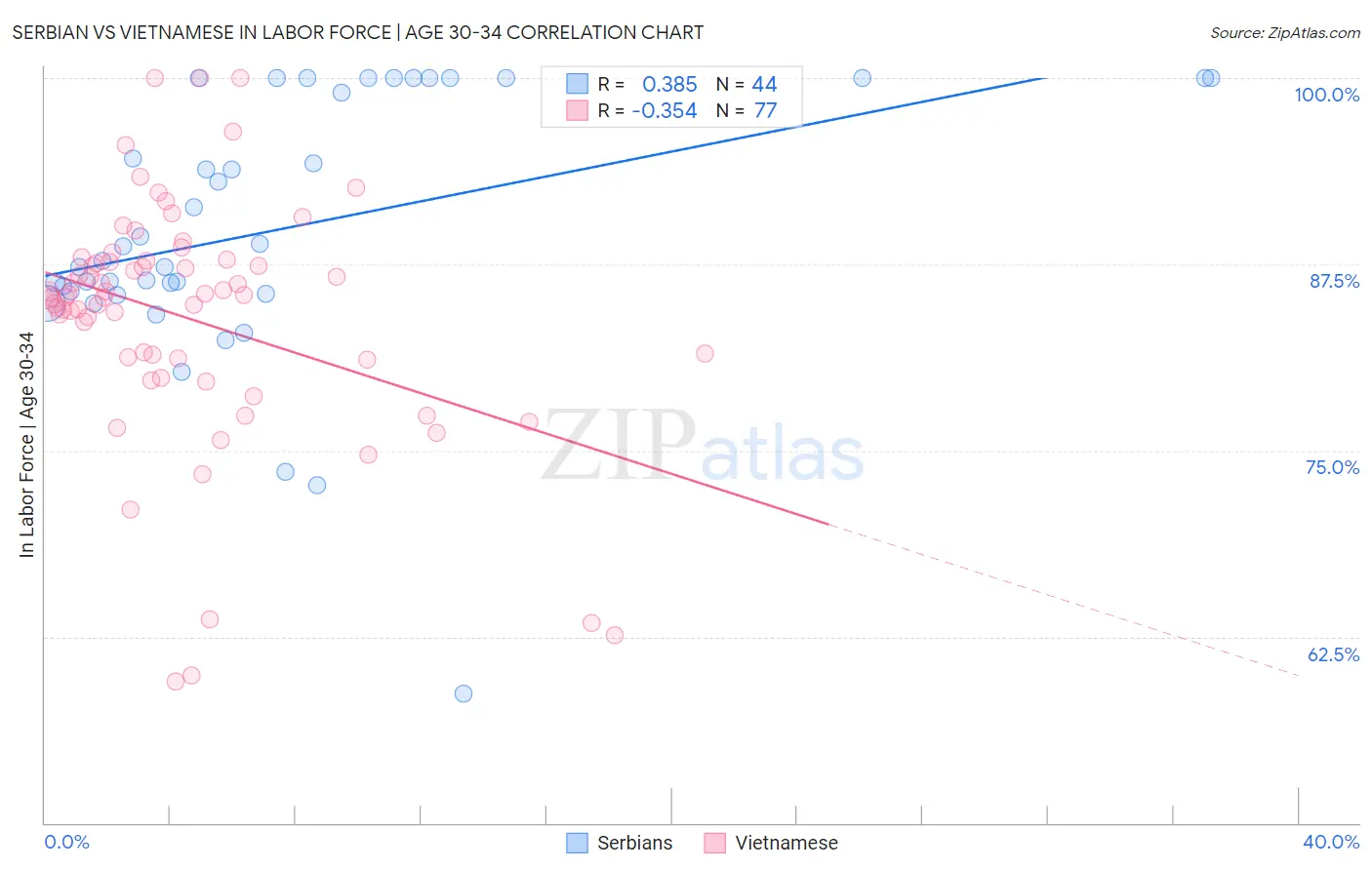 Serbian vs Vietnamese In Labor Force | Age 30-34