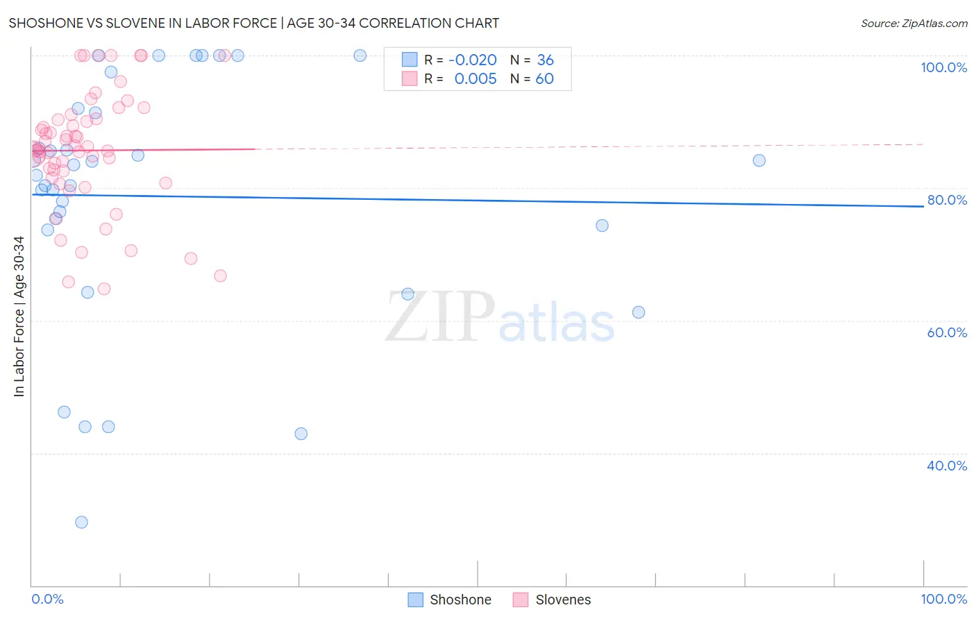 Shoshone vs Slovene In Labor Force | Age 30-34
