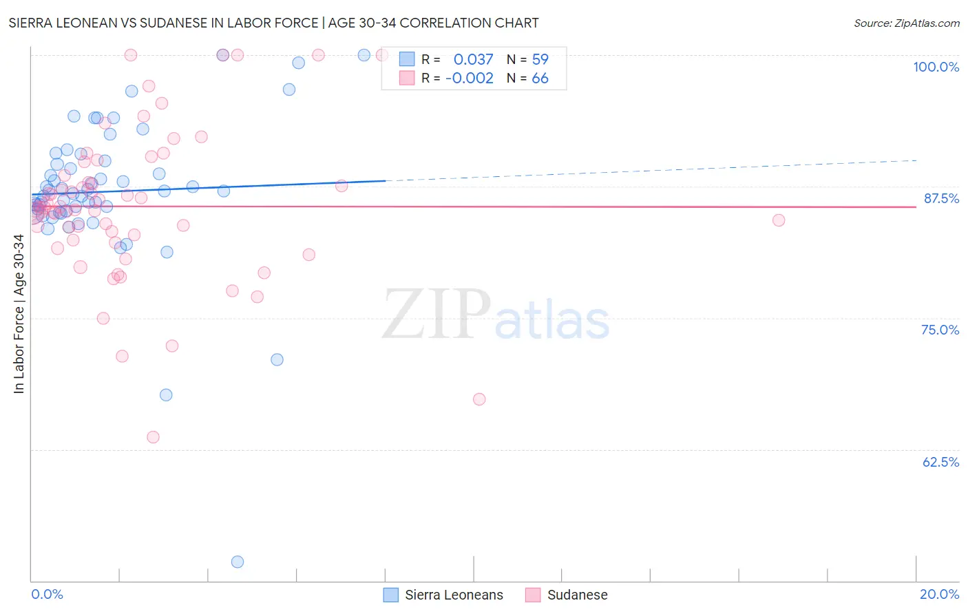 Sierra Leonean vs Sudanese In Labor Force | Age 30-34