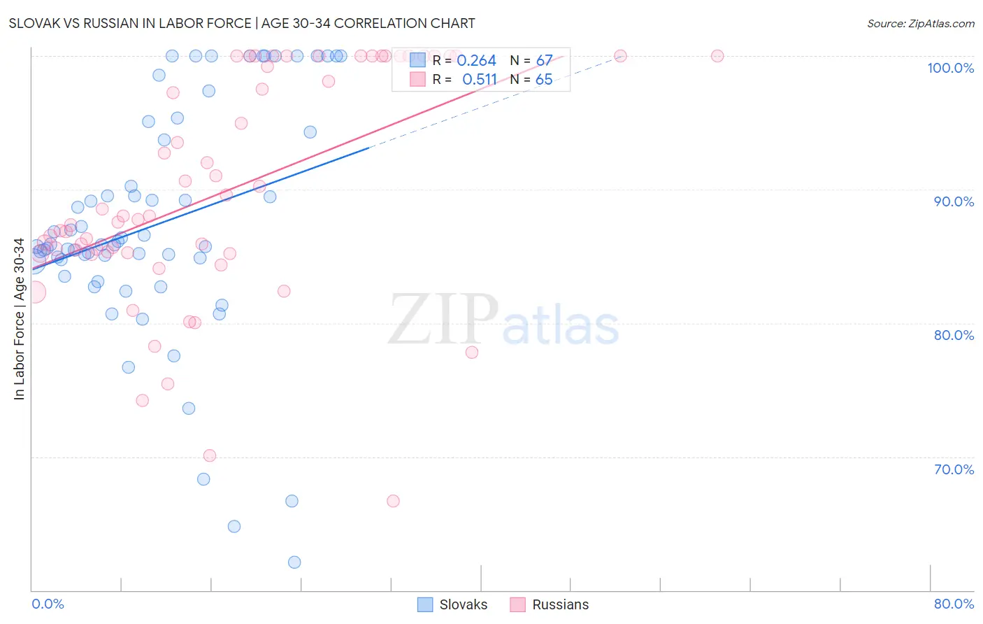 Slovak vs Russian In Labor Force | Age 30-34