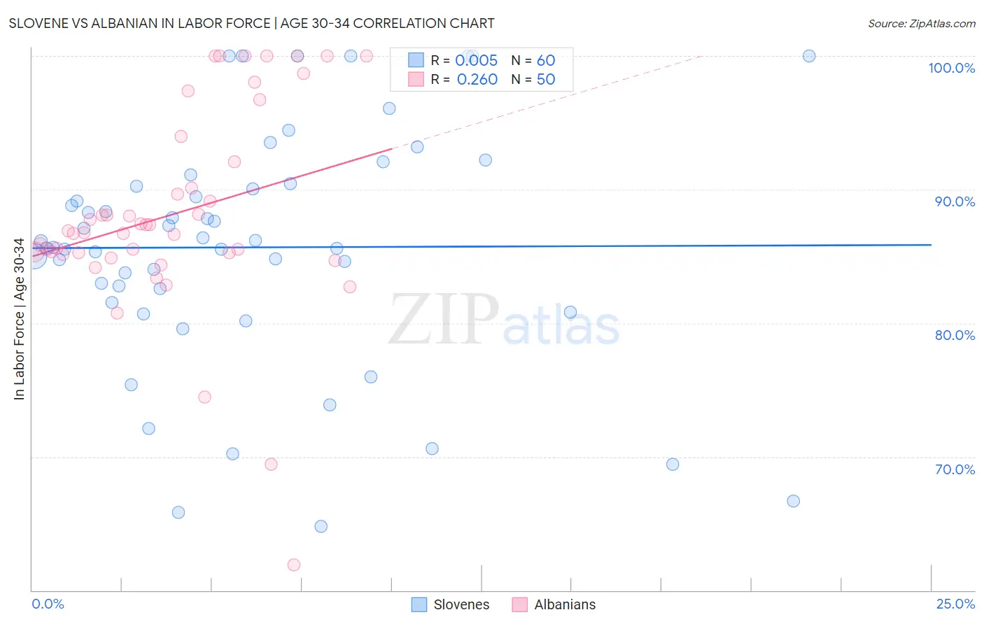 Slovene vs Albanian In Labor Force | Age 30-34