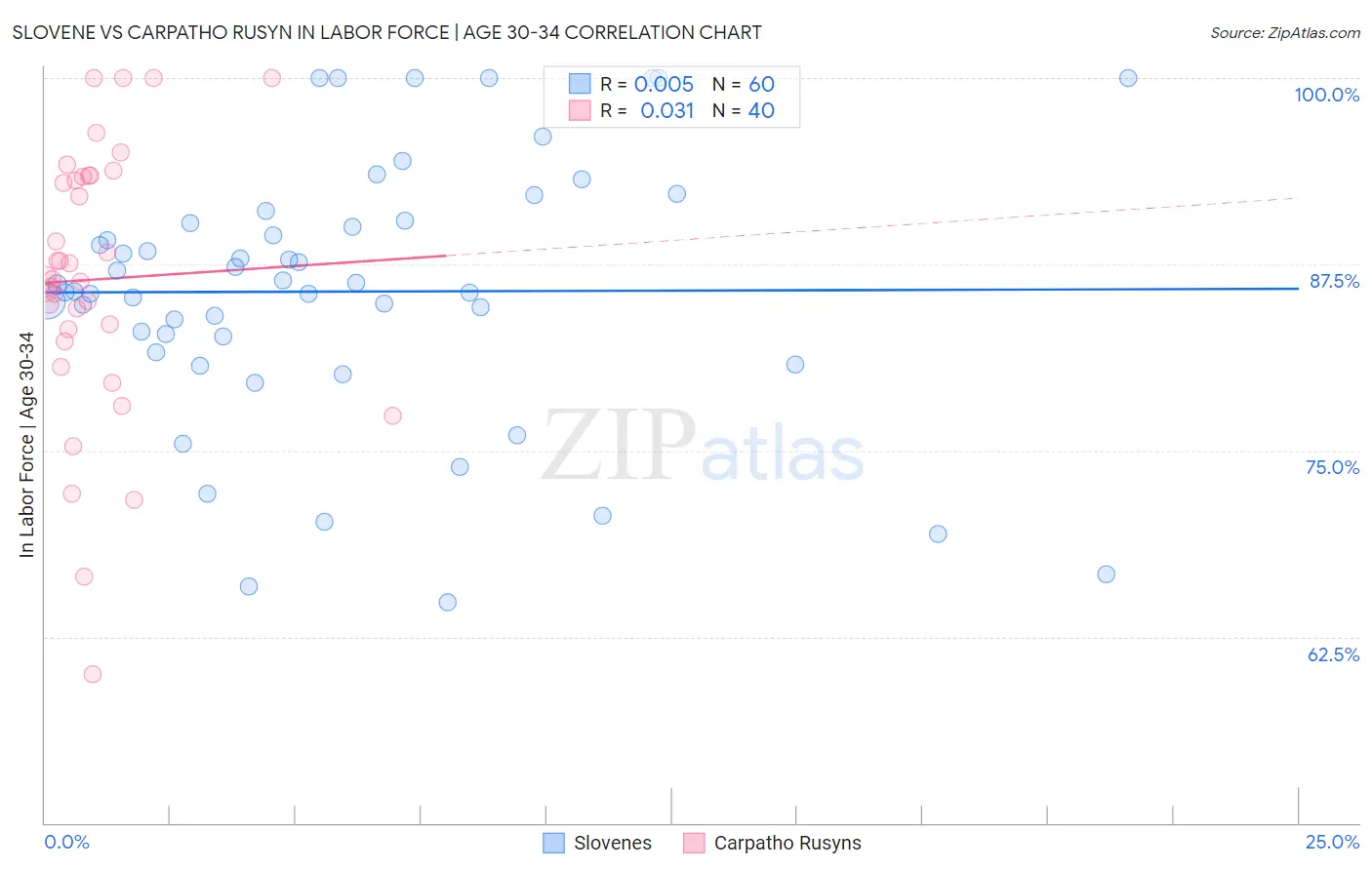 Slovene vs Carpatho Rusyn In Labor Force | Age 30-34