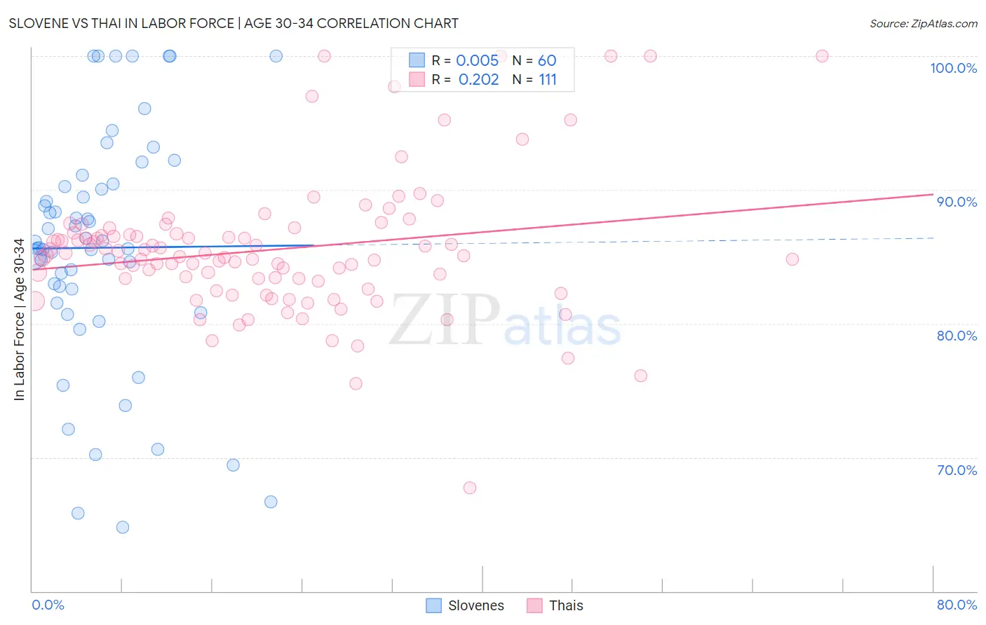 Slovene vs Thai In Labor Force | Age 30-34