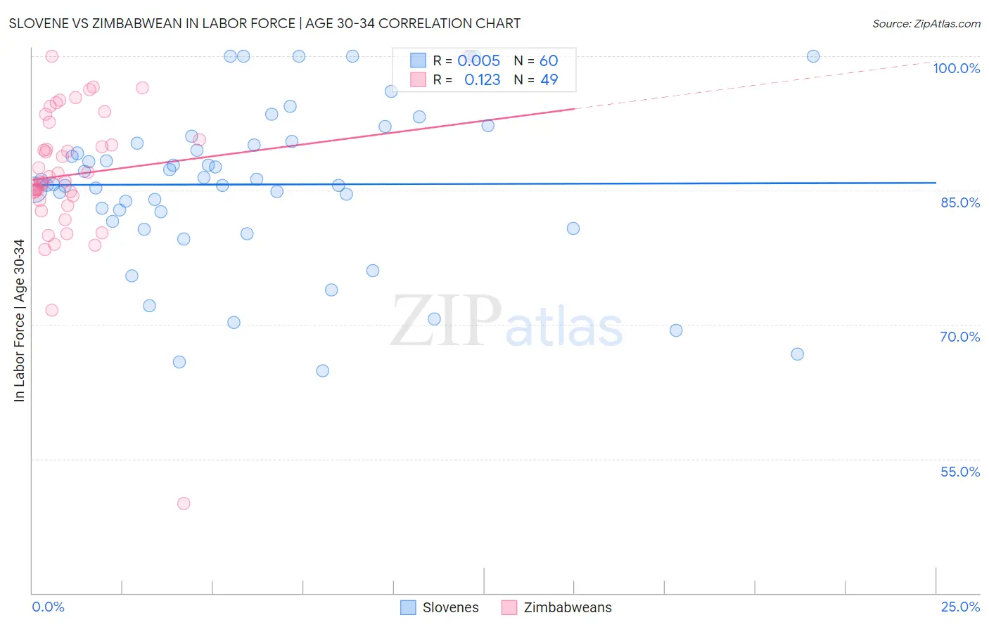 Slovene vs Zimbabwean In Labor Force | Age 30-34