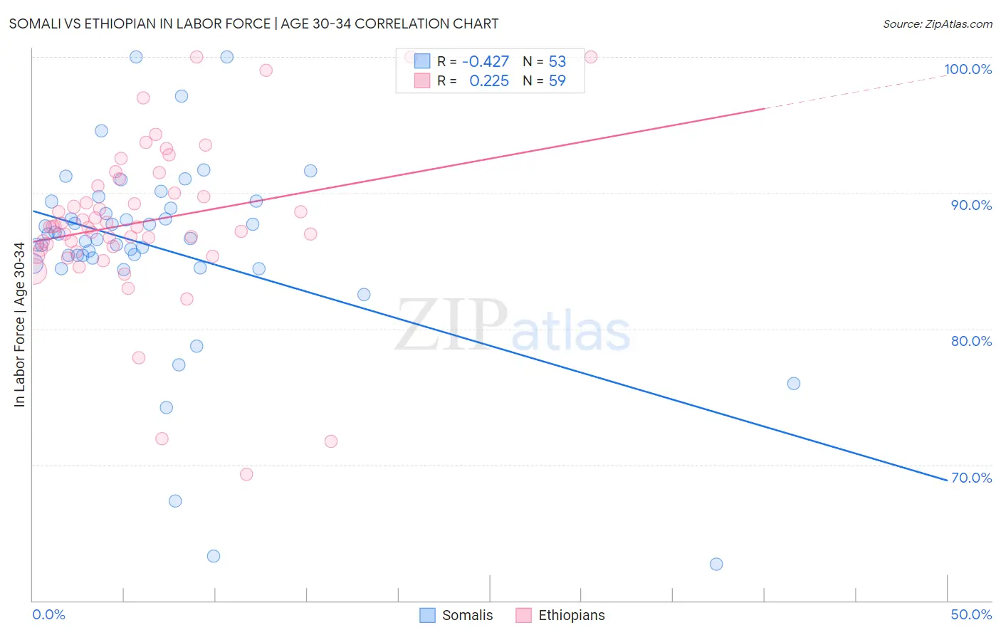 Somali vs Ethiopian In Labor Force | Age 30-34