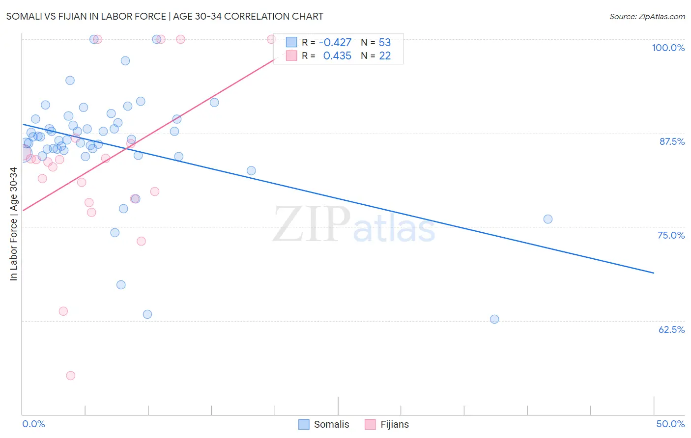 Somali vs Fijian In Labor Force | Age 30-34