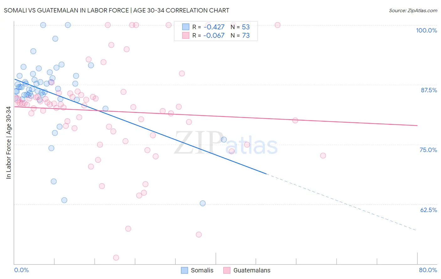 Somali vs Guatemalan In Labor Force | Age 30-34