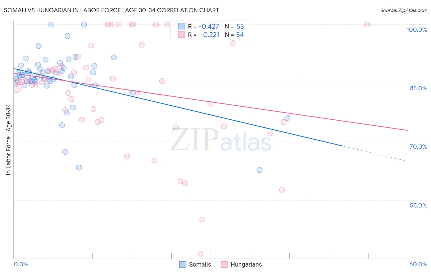Somali vs Hungarian In Labor Force | Age 30-34