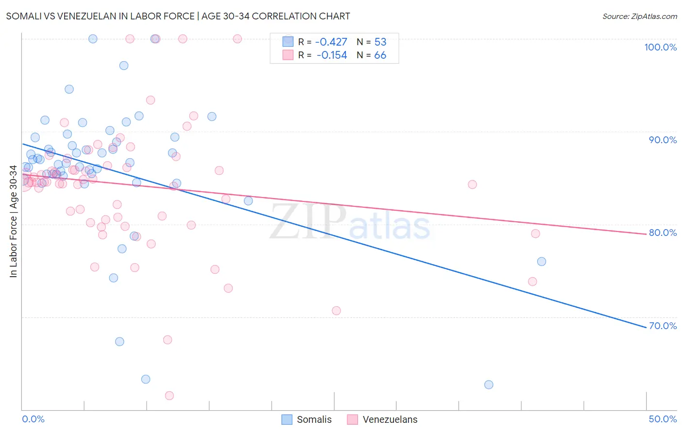 Somali vs Venezuelan In Labor Force | Age 30-34