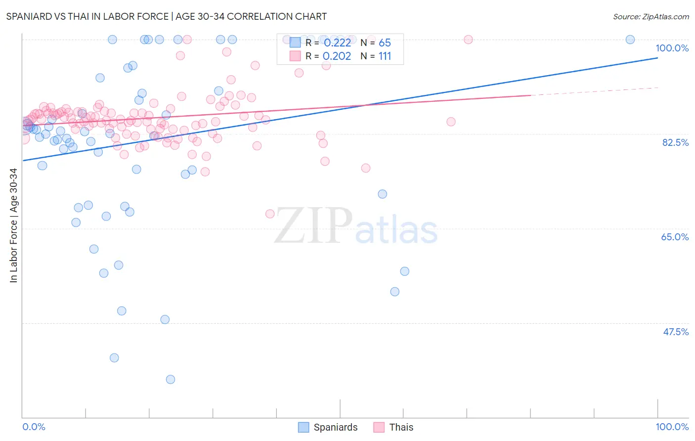 Spaniard vs Thai In Labor Force | Age 30-34
