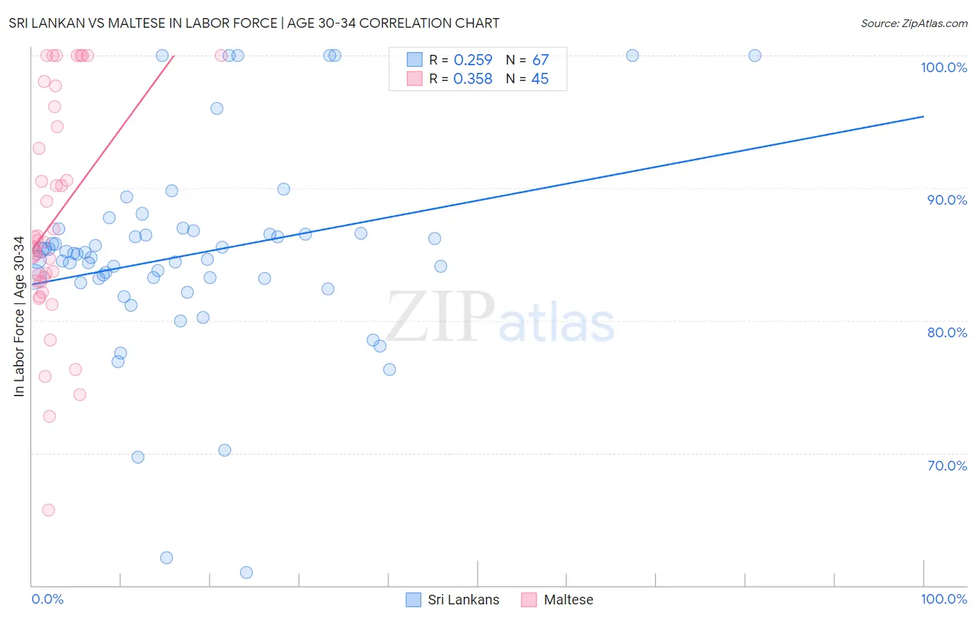 Sri Lankan vs Maltese In Labor Force | Age 30-34