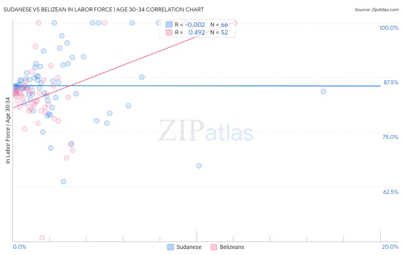 Sudanese vs Belizean In Labor Force | Age 30-34