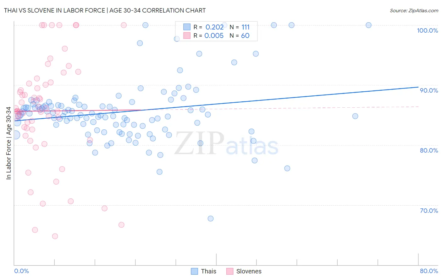 Thai vs Slovene In Labor Force | Age 30-34