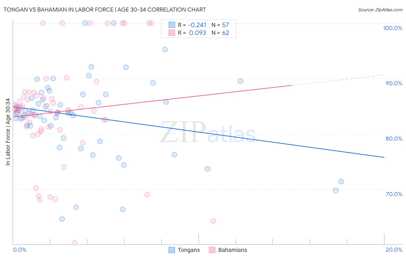 Tongan vs Bahamian In Labor Force | Age 30-34