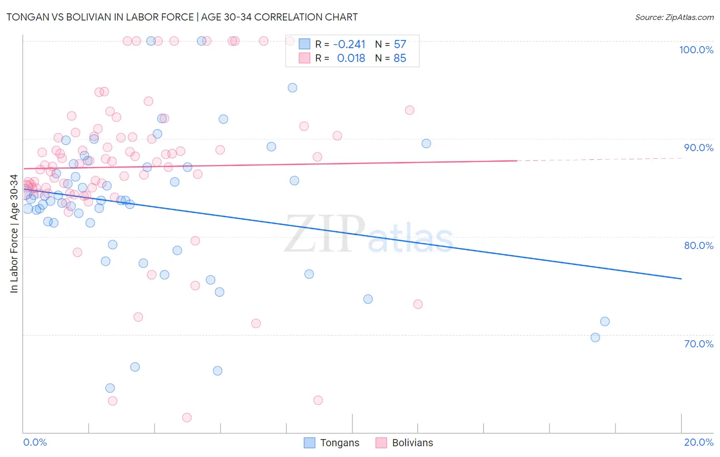 Tongan vs Bolivian In Labor Force | Age 30-34