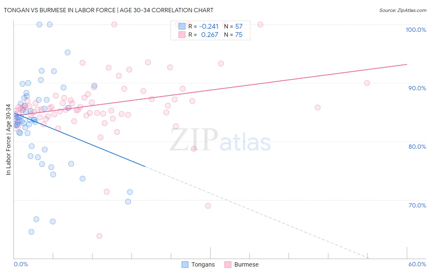 Tongan vs Burmese In Labor Force | Age 30-34