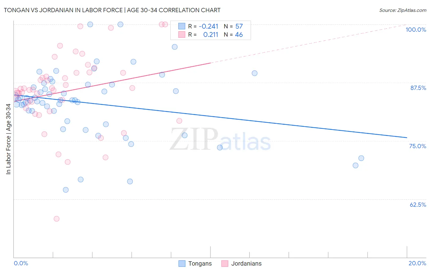 Tongan vs Jordanian In Labor Force | Age 30-34