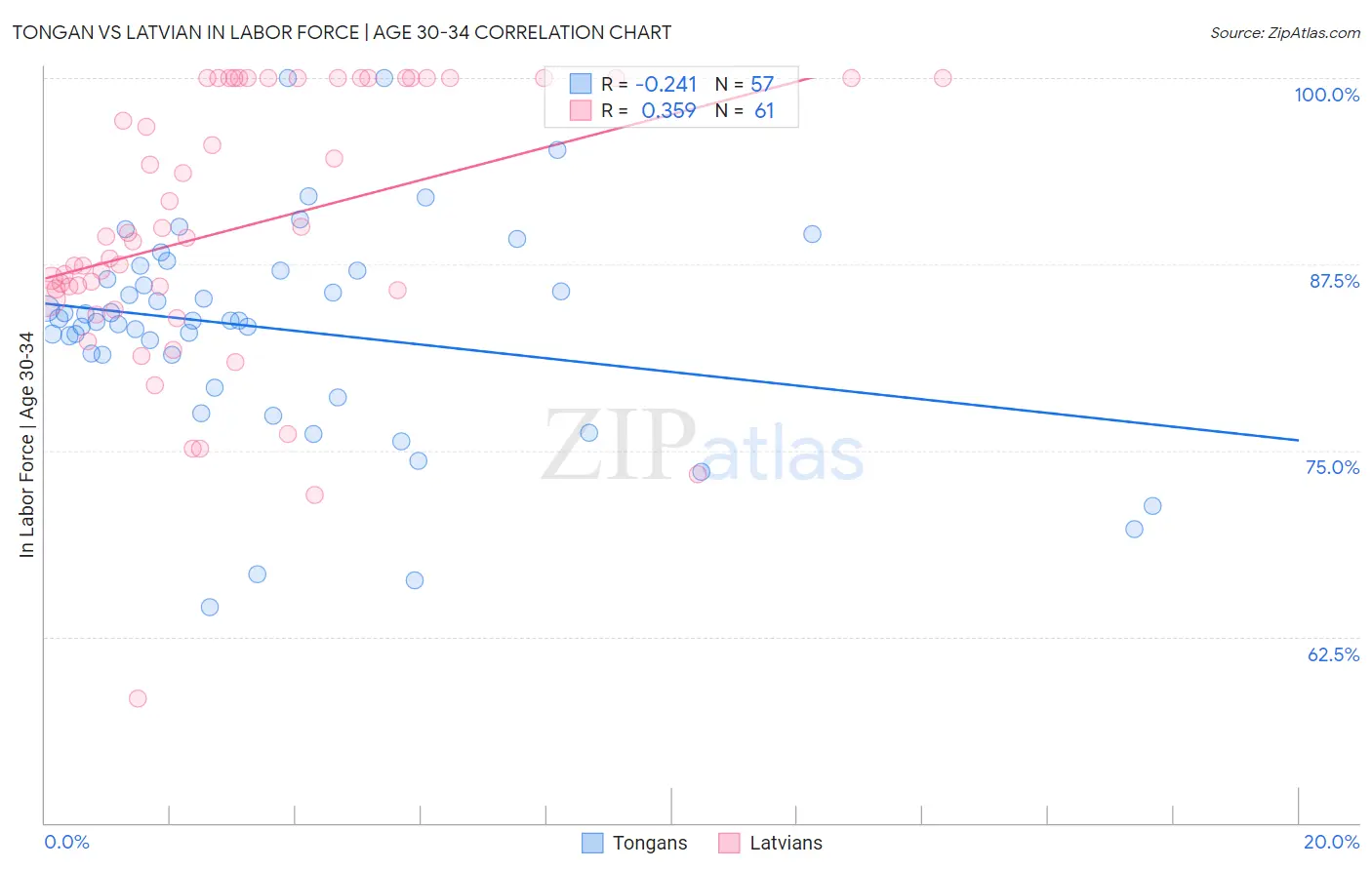 Tongan vs Latvian In Labor Force | Age 30-34