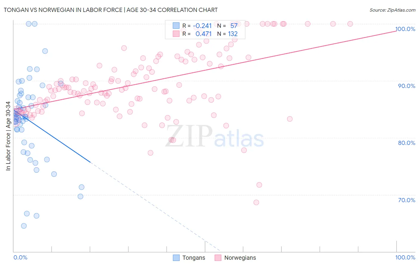 Tongan vs Norwegian In Labor Force | Age 30-34