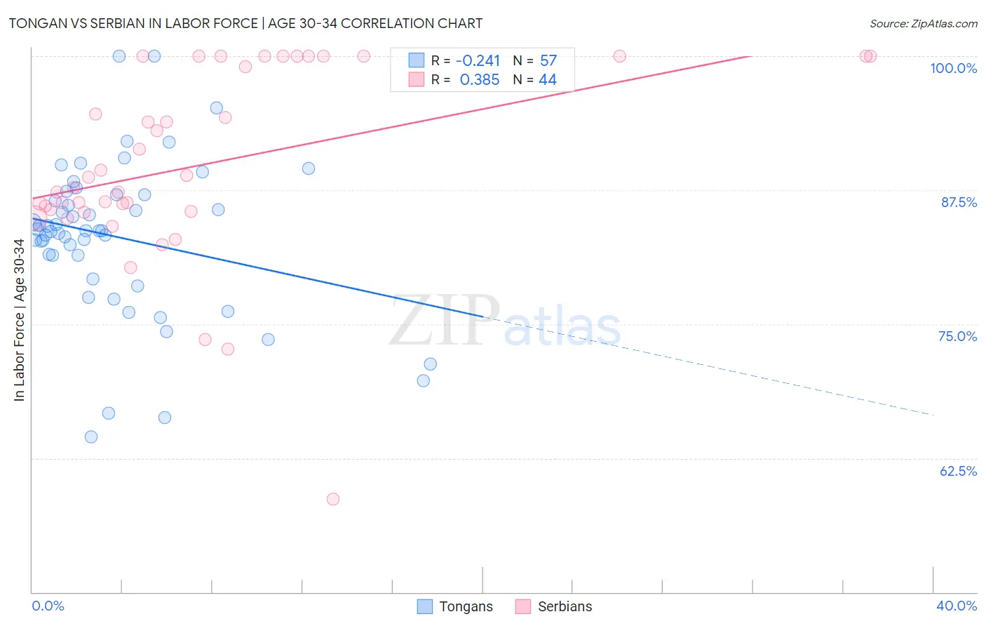 Tongan vs Serbian In Labor Force | Age 30-34