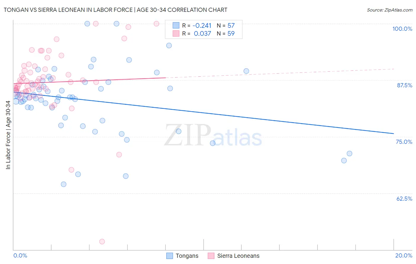 Tongan vs Sierra Leonean In Labor Force | Age 30-34