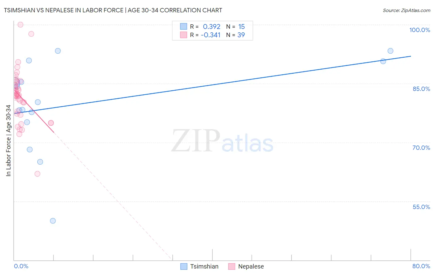 Tsimshian vs Nepalese In Labor Force | Age 30-34