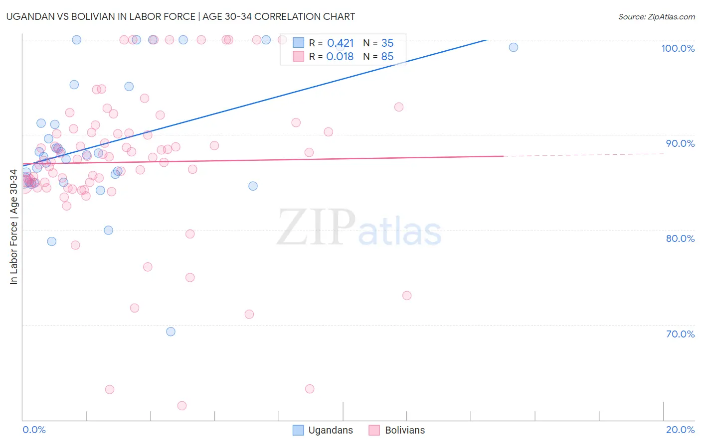 Ugandan vs Bolivian In Labor Force | Age 30-34