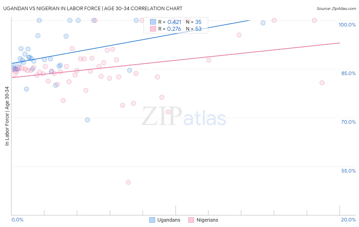 Ugandan vs Nigerian In Labor Force | Age 30-34
