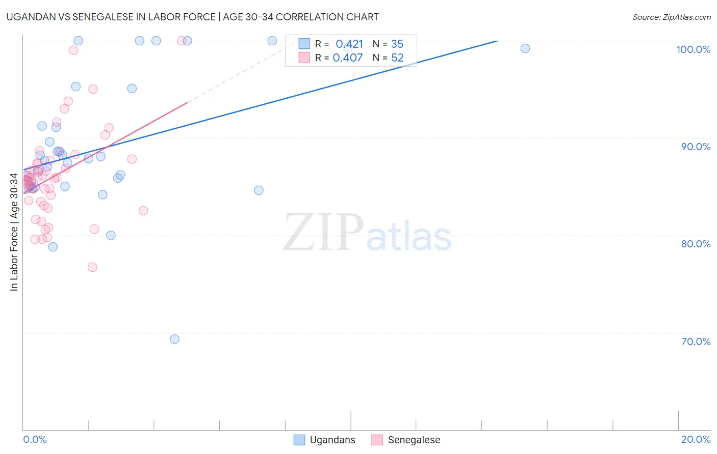 Ugandan vs Senegalese In Labor Force | Age 30-34