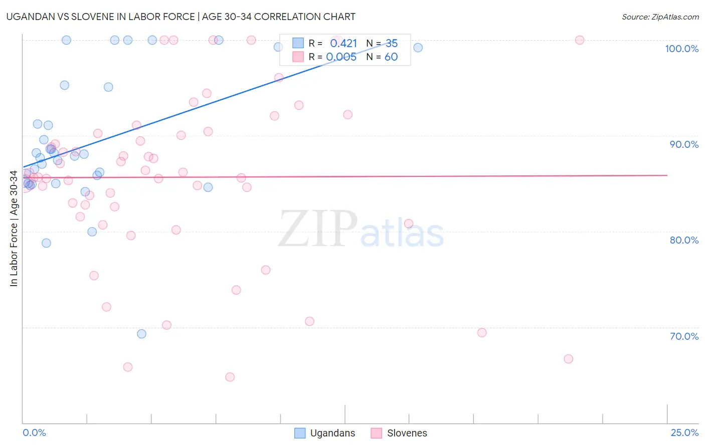 Ugandan vs Slovene In Labor Force | Age 30-34