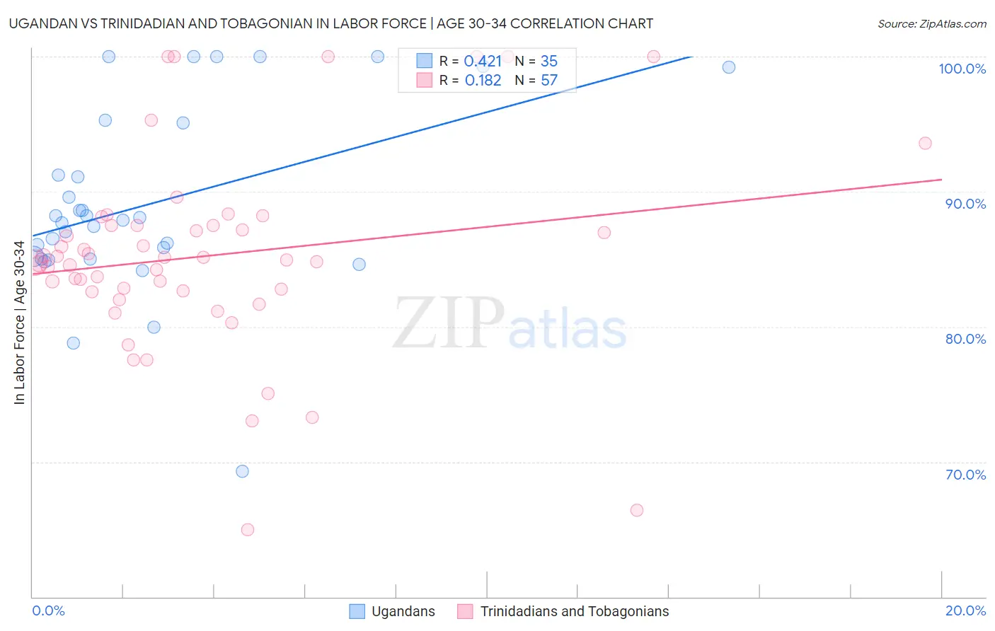 Ugandan vs Trinidadian and Tobagonian In Labor Force | Age 30-34